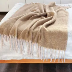 ultra soft woven blanket (127 x 152cm) - mustard