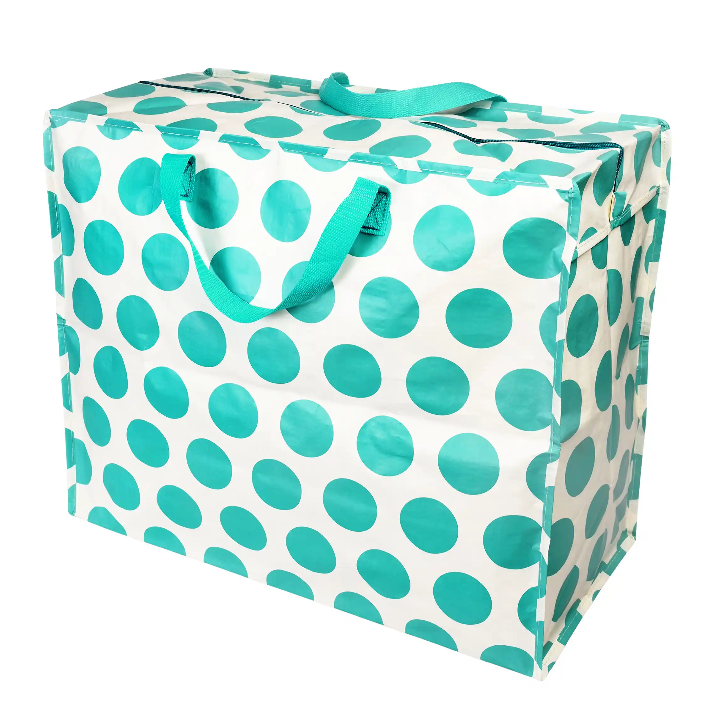 jumbo storage bag - turquoise on white spotlight