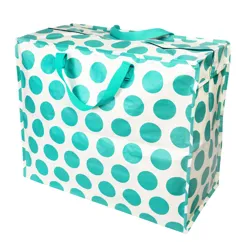jumbo storage bag - turquoise on white spotlight jumbo storage bag - turquoise on white spotlight
