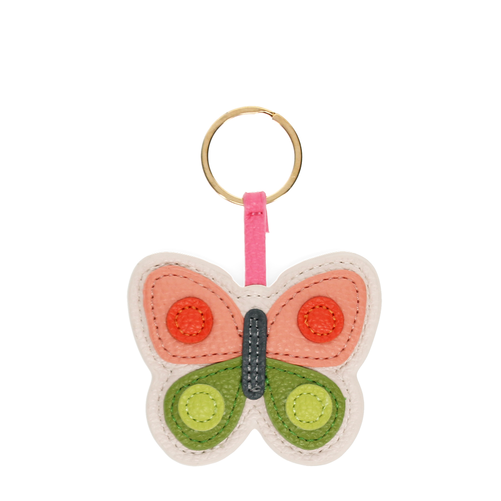 faux leather keyring - butterfly