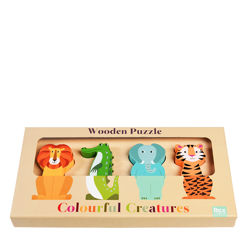 wooden puzzle - colourful creatures