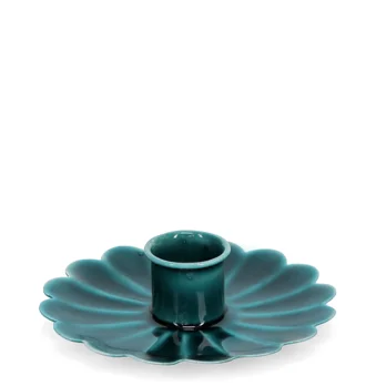 enamel flat flower candle holder - blue enamel flat flower candle holder - blue
