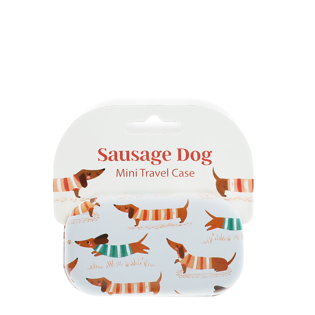 mini travel case - sausage dog