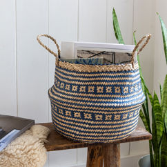 seagrass basket - navy blue