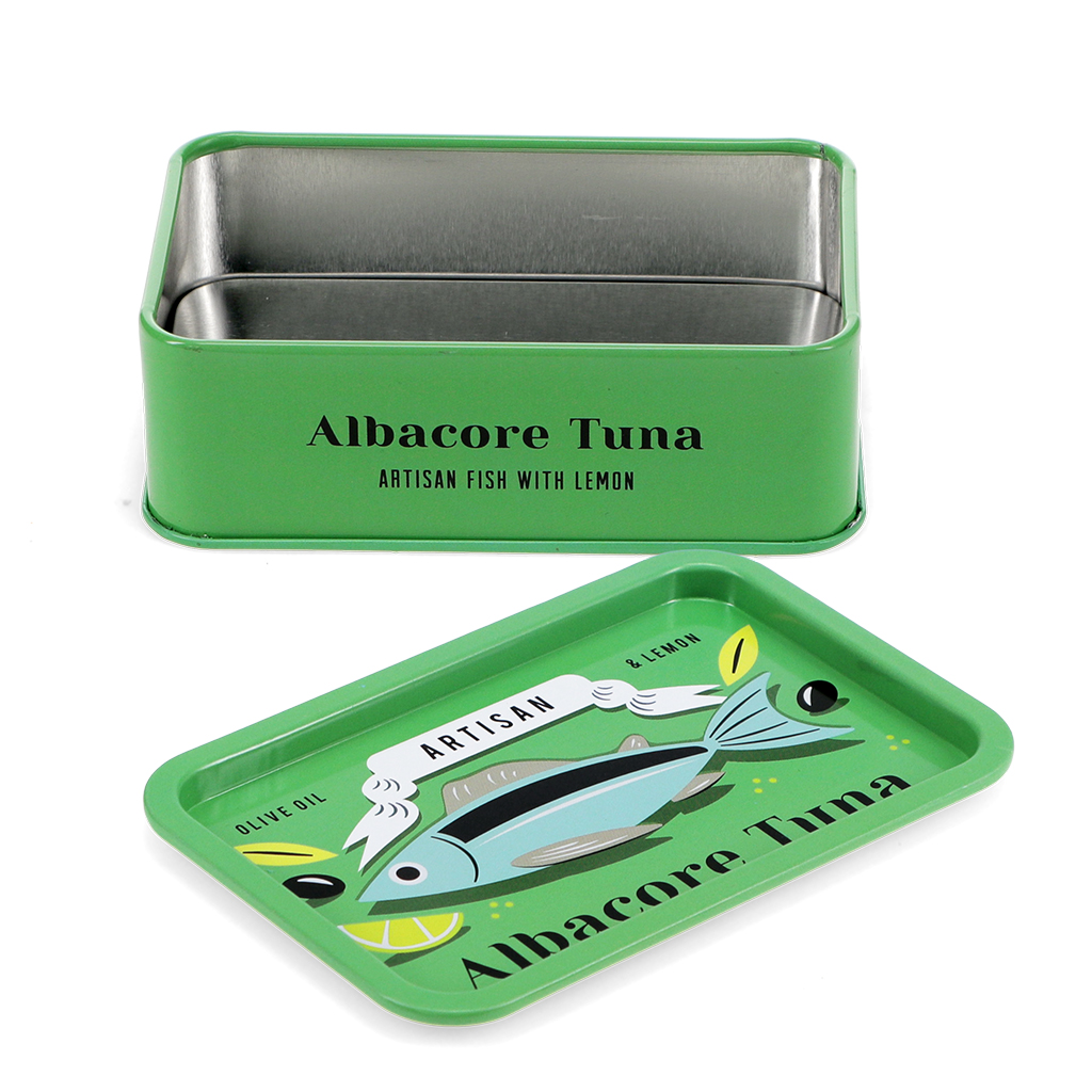 mini storage tin with lid - tuna