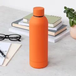 rubber coated steel bottle 500ml - orange rubber coated steel bottle 500ml - orange
