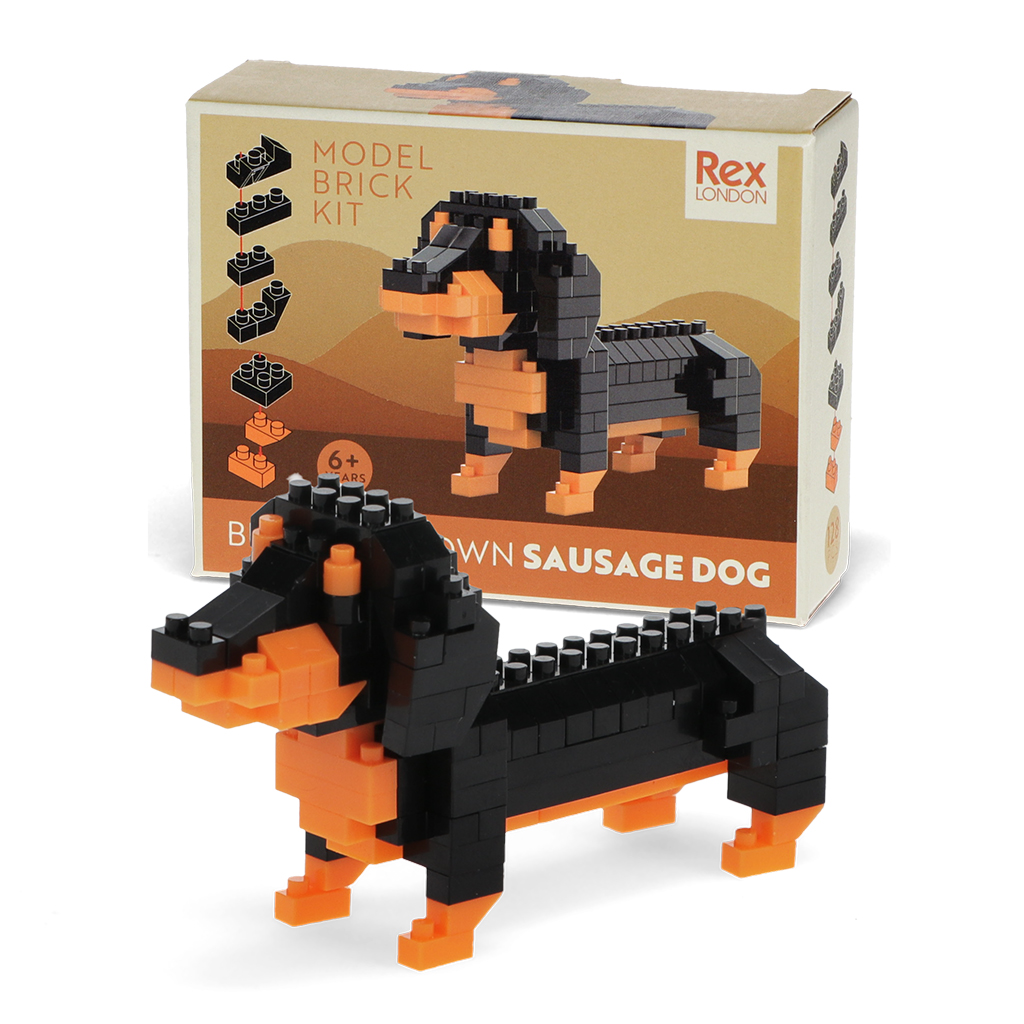 build your own dog model brick kit - sausage dog