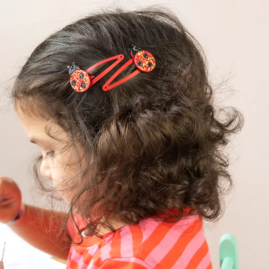 ladybird glitter hair clips (set of 2)