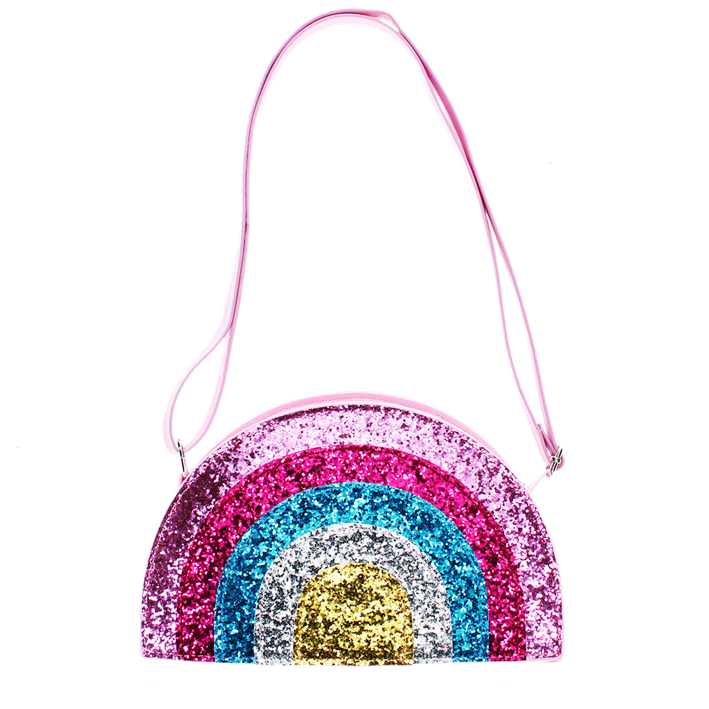 glitter handbag - rainbow