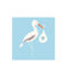 greetings card - blue stork
