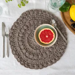 crochet placemat - grey crochet placemat - grey