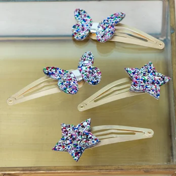 glitter star hair clips (set of 2) - fairies in the garden glitter star hair clips (set of 2) - fairies in the garden