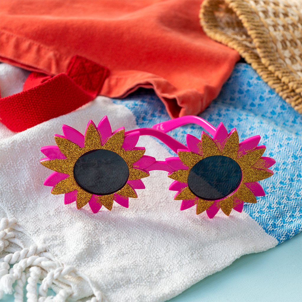 funglasses - pink and gold starburst sunglasses