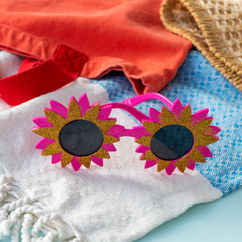 funglasses - lunettes de soleil étoile rose et or