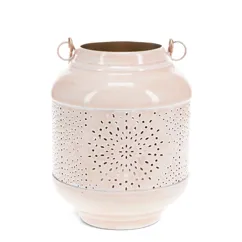 enamel tealight lantern - soft pink enamel tealight lantern - soft pink