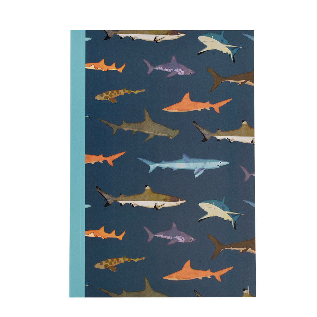 liniertes notizbuch a5 sharks
