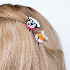 mini hair claw clips (set of 2) - cat and dog