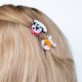 mini hair claw clips (set of 2) - cat and dog