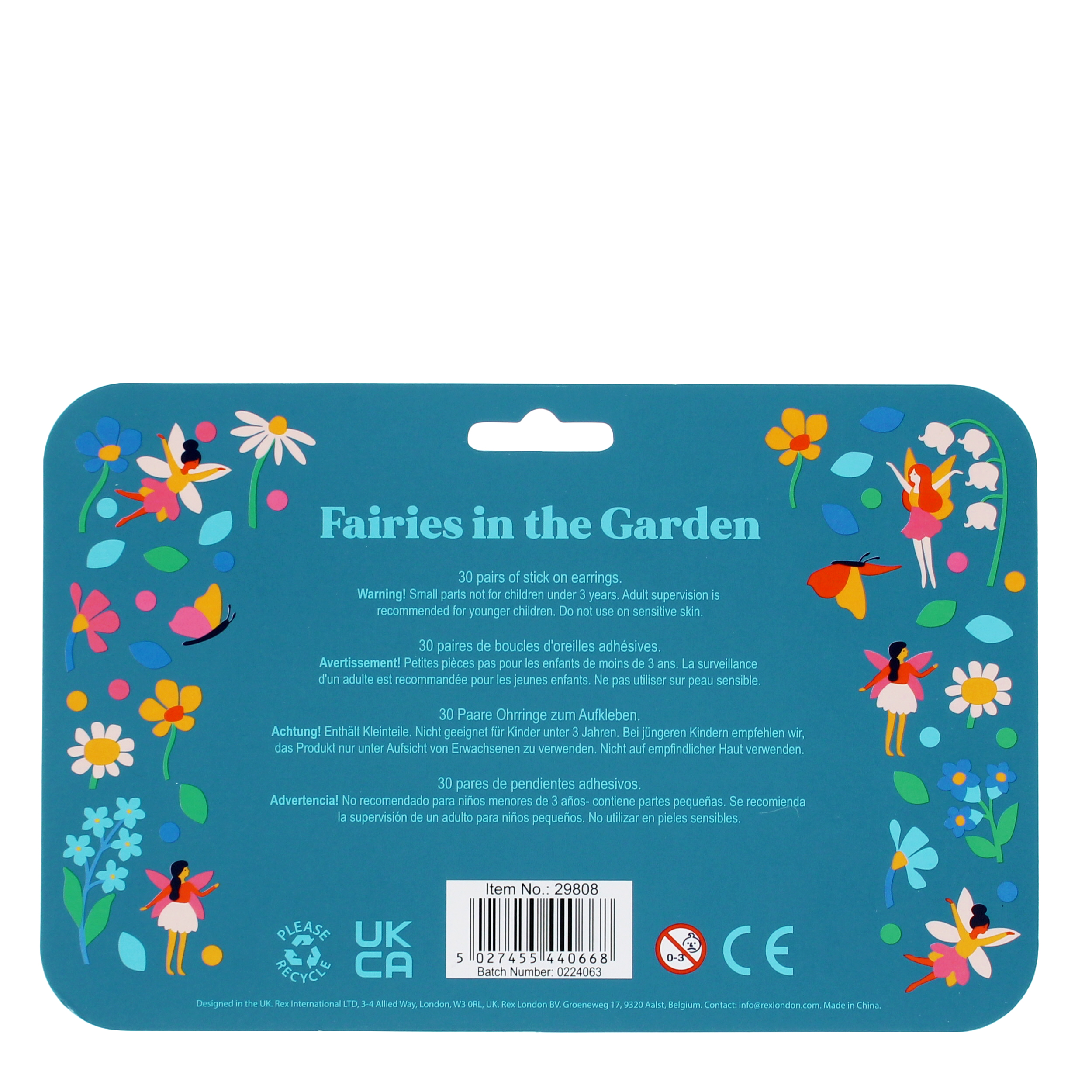 boucles d'oreilles adhesives fairies in the garden