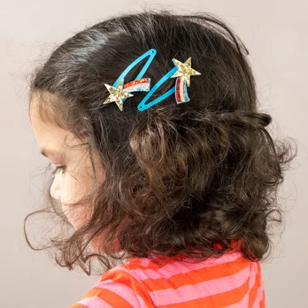 glitter hair clips (set of 2) - shooting star glitter hair clips (set of 2) - shooting star