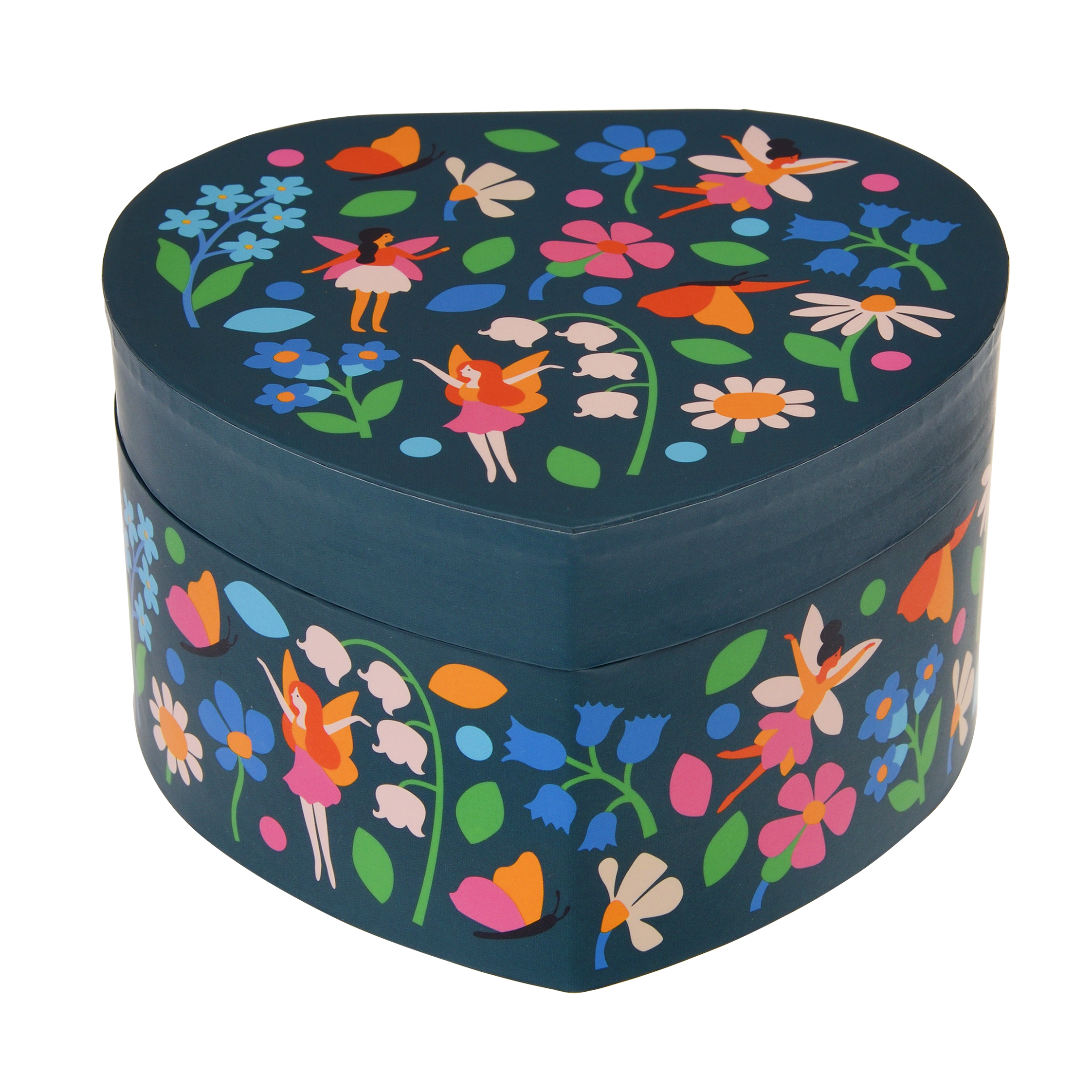 heart musical jewellery box - fairies in the garden