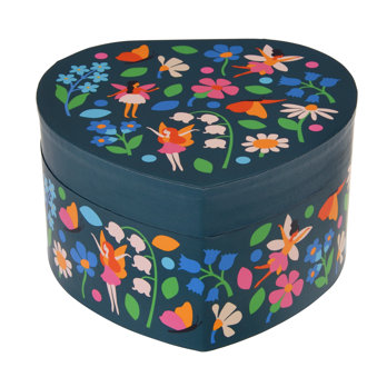 heart musical jewellery box - fairies in the garden