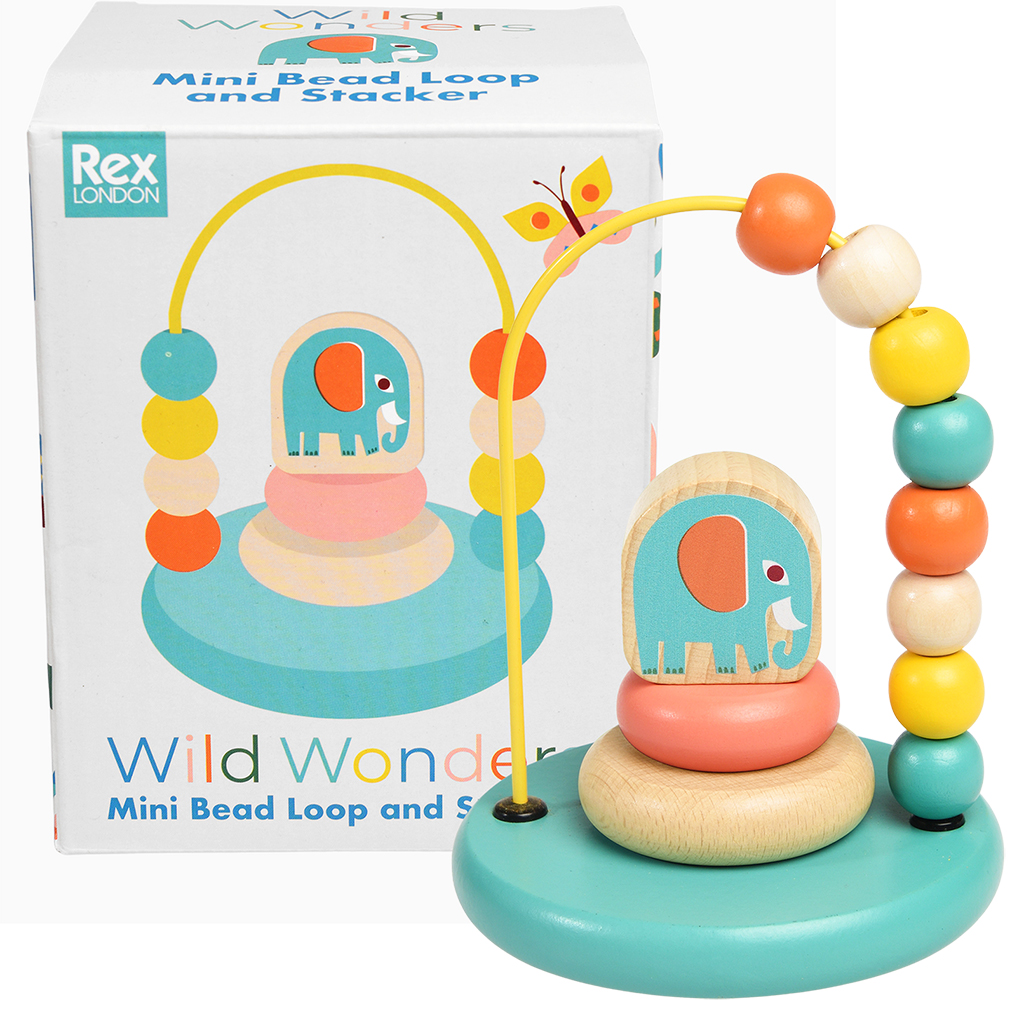 mini bead loop and stacker toy - wild wonders