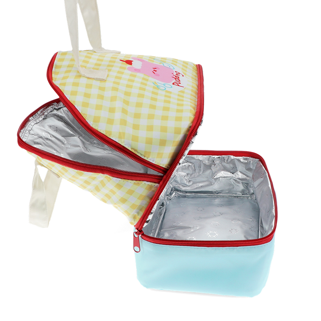 insulated lunch bag - yellow check