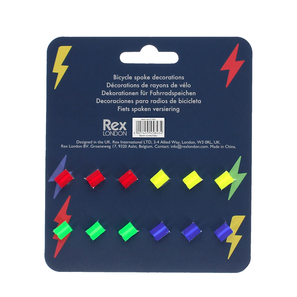 bicycle spoke decorations - lightning bolts