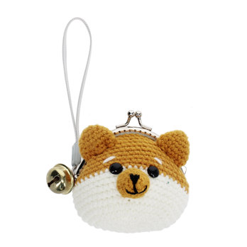 crochet purse with bell - fox