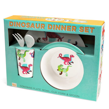 service de table enfant en mélamine (5 pièces) - baby dinos