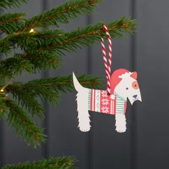 wooden hanging christmas decoration - scottie dog wooden hanging christmas decoration - scottie dog