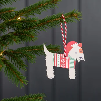 wooden hanging christmas decoration - scottie dog wooden hanging christmas decoration - scottie dog