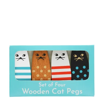 mini wooden pegs (set of 4) - cats mini wooden pegs (set of 4) - cats