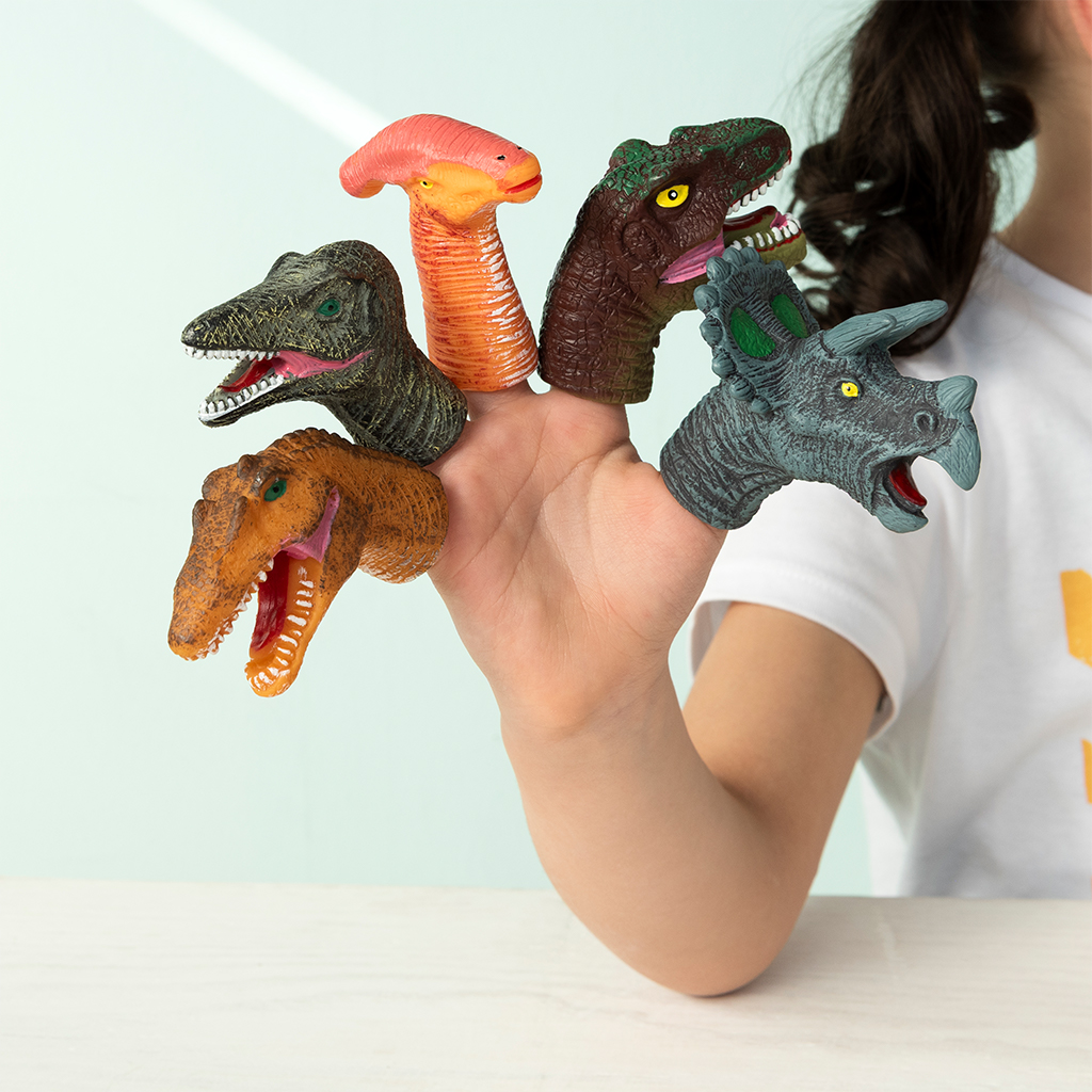 animal finger puppets (set of 5) - dinosaur