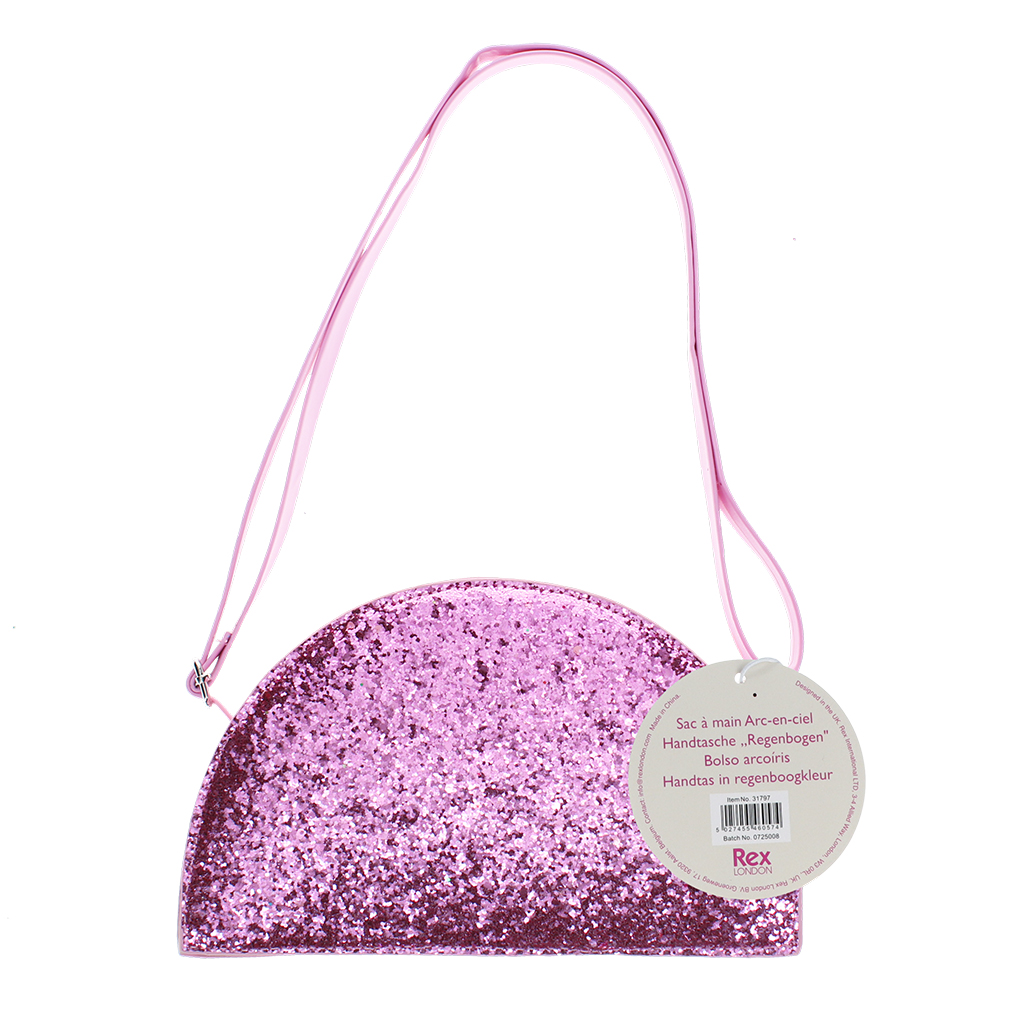 glitter handbag - rainbow