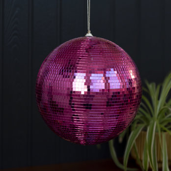 boule disco suspendue (20 cm) - rose