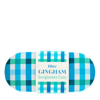 sunglasses case & cleaning cloth - blue gingham