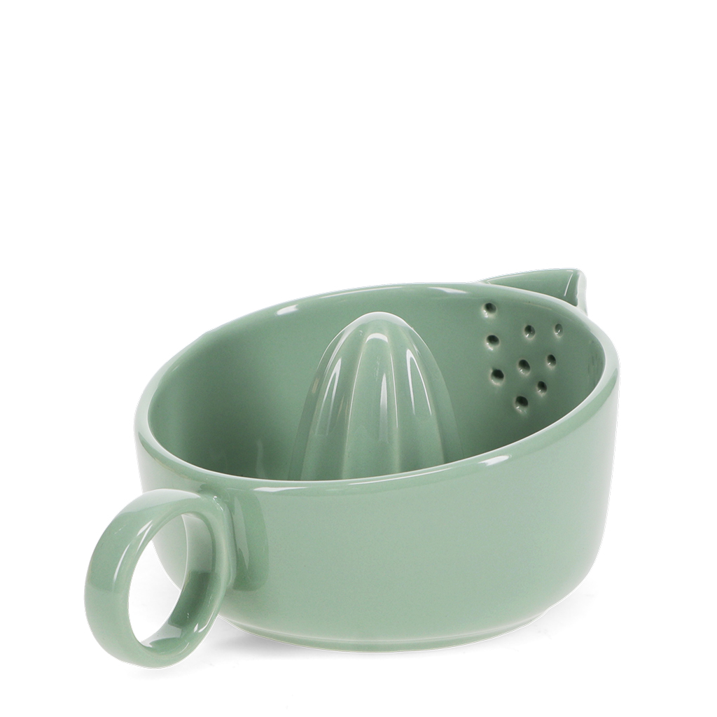 zitronenpresse aus keramik - grün