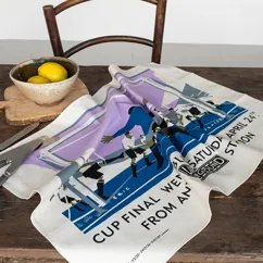 cotton tea towel - tfl vintage poster "cup final" cotton tea towel - tfl vintage poster "cup final"