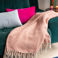 large herringbone throw (225 x 150 cm) - coral