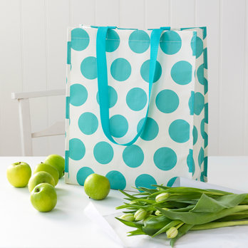 shopping bag - turquoise on white spotlight