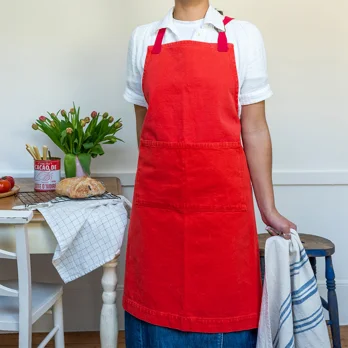 two-tone utility apron - red two-tone utility apron - red