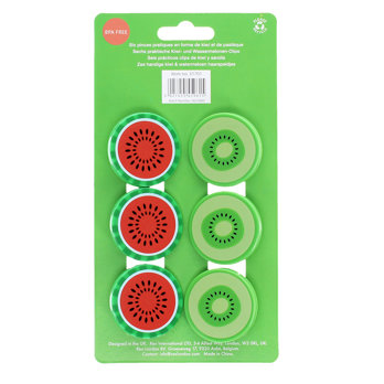 bag clips (set of 6) - kiwi and watermelon
