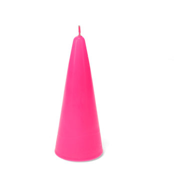 small cone candle - bright pink