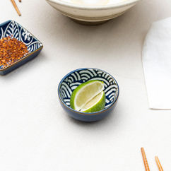 round ceramic dipping bowl 7cm - waves