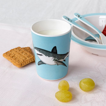trinkbecher aus melamin für kinder - sharks