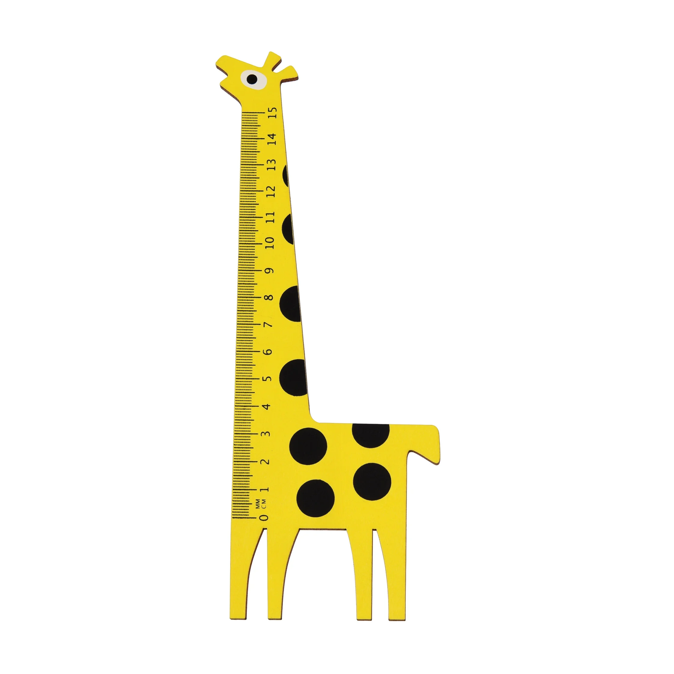 regla de madera jirafa amarilla