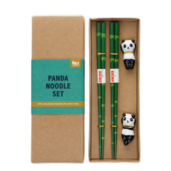 set mit essstäbchen und ablage - panda