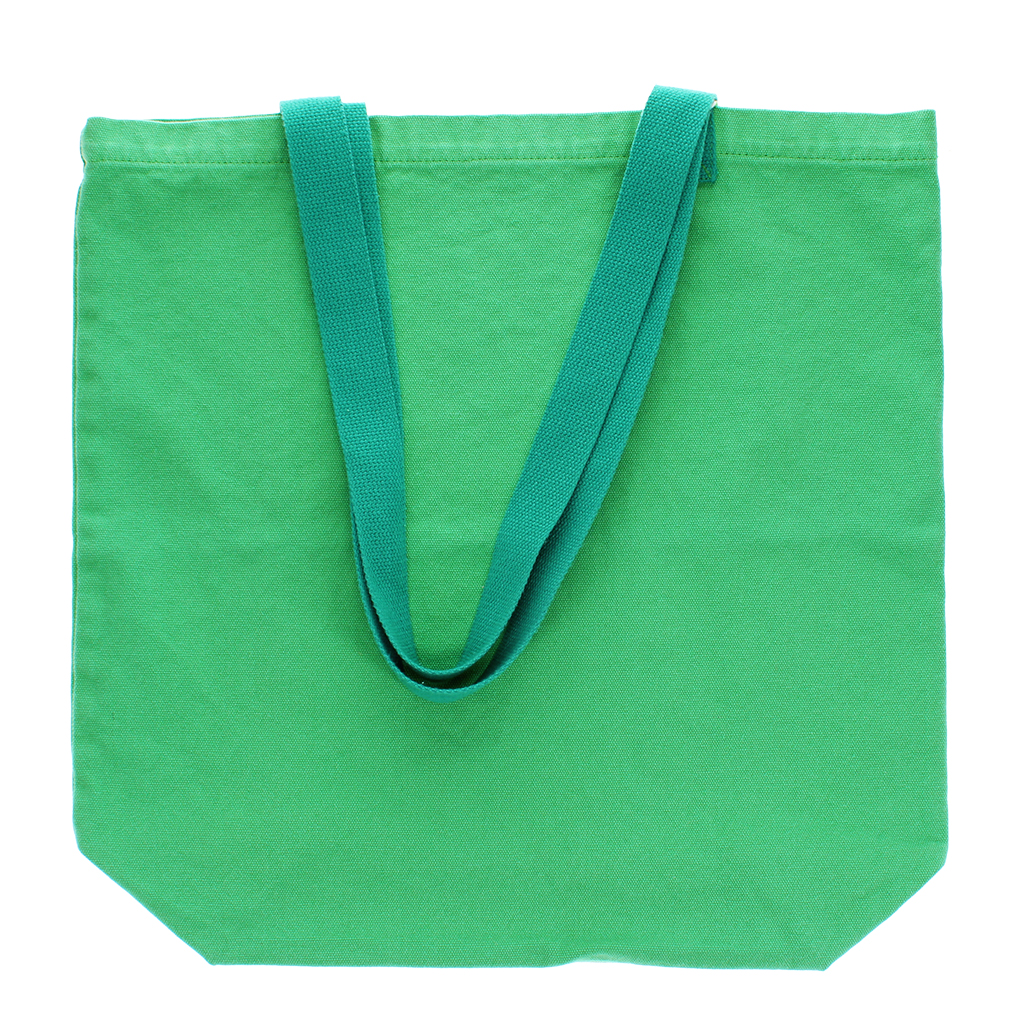 two-tone cotton tote bag - green